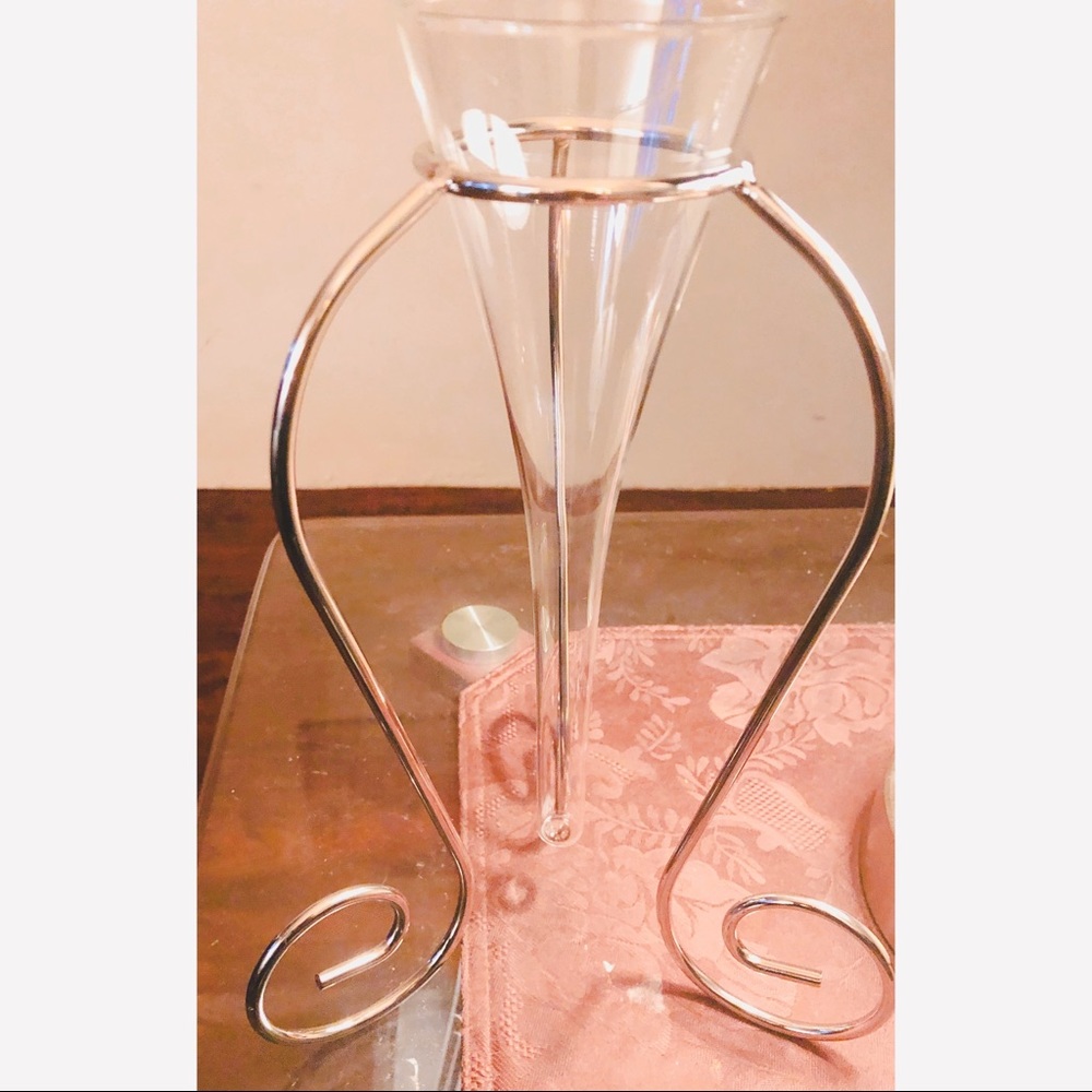 Table Top Glass Vase with Stand